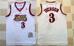 Maillot De Basket Philadelphia 76ers Allen Iverson 3 Team Mark Engrener Blanc